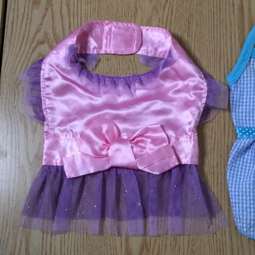 Bundle Of 2 Doggie Dresses Size Xs/Small 8 1/4” Waist 11 1/2” & 14 1/4” Length